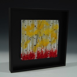 Birches with Red and Yellow - 10" x 10"
$250